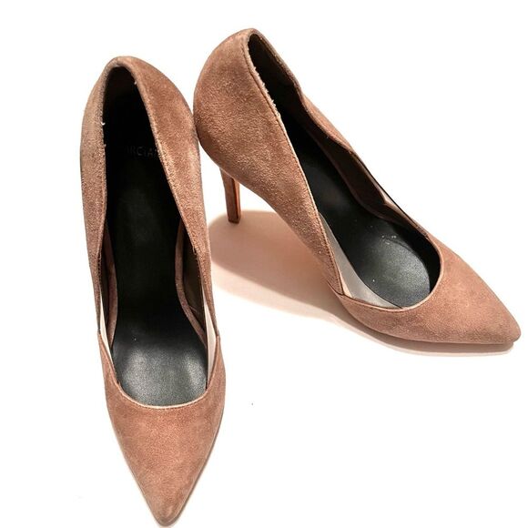 Marciano Suede Taupe Stiletto Heels with Pointed Toe Euro 38/US 8 - Picture 1 of 4